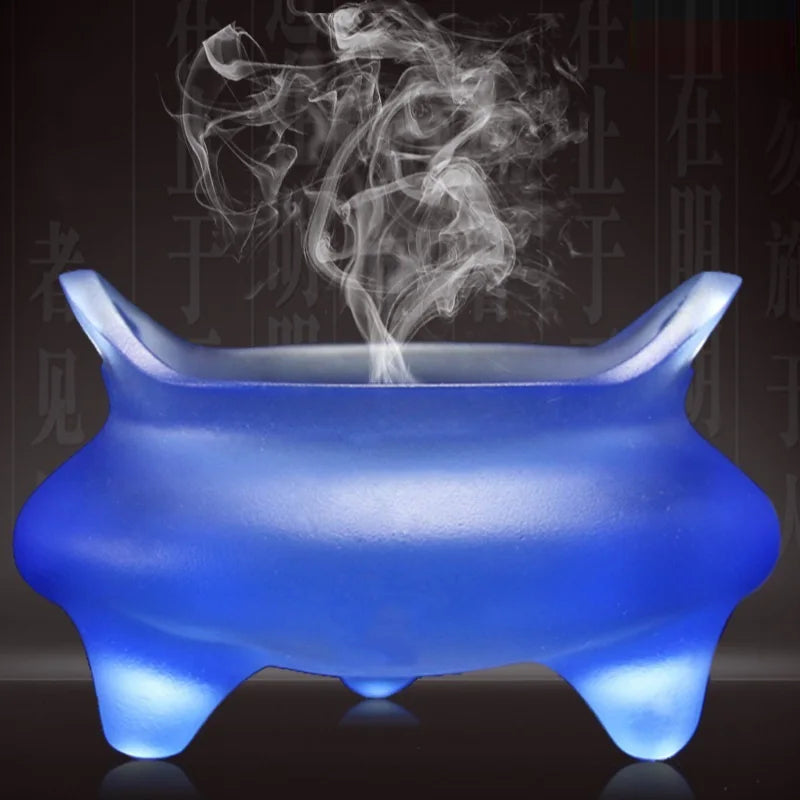 Coloured glaze Buddha hall ornament three-legged censer Xuande stove of Ming Dynasty incense stick incense burner
