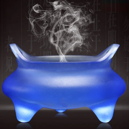 Coloured glaze Buddha hall ornament three-legged censer Xuande stove of Ming Dynasty incense stick incense burner