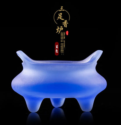 Coloured glaze Buddha hall ornament three-legged censer Xuande stove of Ming Dynasty incense stick incense burner