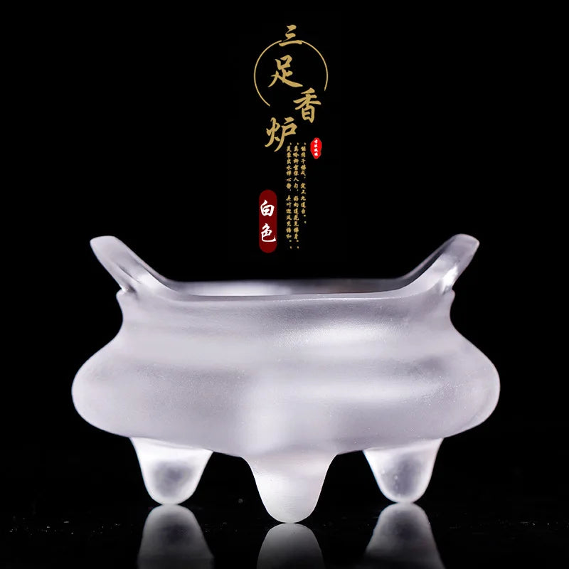 Coloured glaze Buddha hall ornament three-legged censer Xuande stove of Ming Dynasty incense stick incense burner