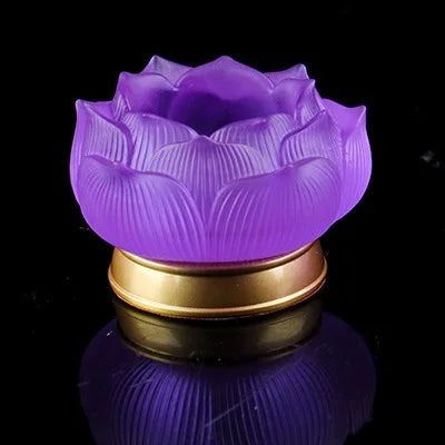 Coloured glaze Buddha lotus candle holder home decoration Buddhist supplies Buddha's Tribute Lamp Ghee for lamp