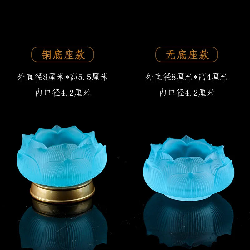 Coloured glaze Buddha lotus candle holder home decoration Buddhist supplies Buddha's Tribute Lamp Ghee for lamp