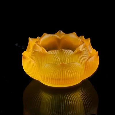 Coloured glaze Buddha lotus candle holder home decoration Buddhist supplies Buddha's Tribute Lamp Ghee for lamp