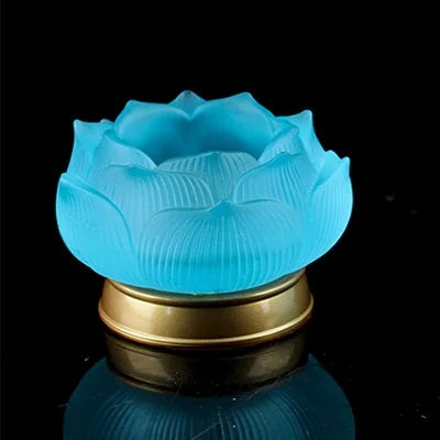 Coloured glaze Buddha lotus candle holder home decoration Buddhist supplies Buddha's Tribute Lamp Ghee for lamp