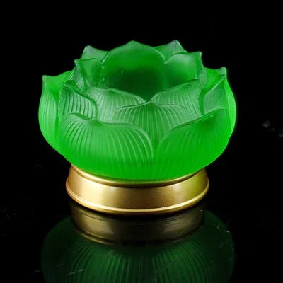 Coloured glaze Buddha lotus candle holder home decoration Buddhist supplies Buddha's Tribute Lamp Ghee for lamp