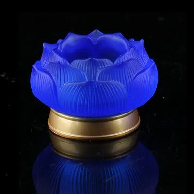 Coloured glaze Buddha lotus candle holder home decoration Buddhist supplies Buddha's Tribute Lamp Ghee for lamp