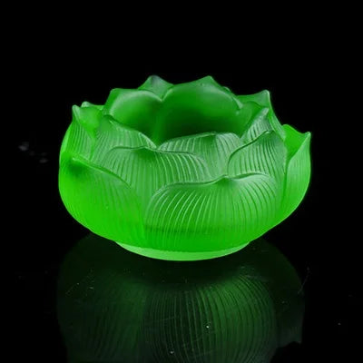 Coloured glaze Buddha lotus candle holder home decoration Buddhist supplies Buddha's Tribute Lamp Ghee for lamp