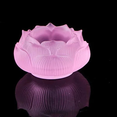 Coloured glaze Buddha lotus candle holder home decoration Buddhist supplies Buddha's Tribute Lamp Ghee for lamp