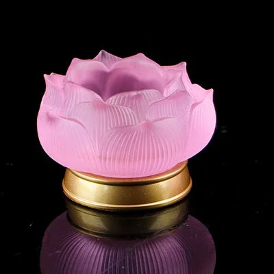 Coloured glaze Buddha lotus candle holder home decoration Buddhist supplies Buddha's Tribute Lamp Ghee for lamp