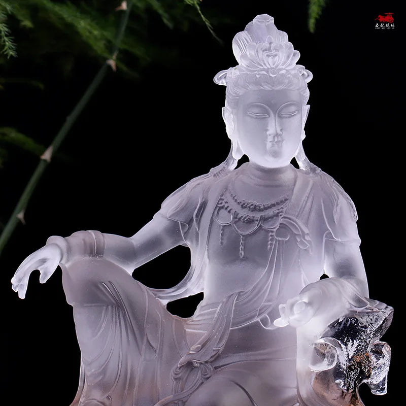 Coloured glaze China South Sea Avalokitesvara Bodhisattva Avalokitesvara statue home worship ornament