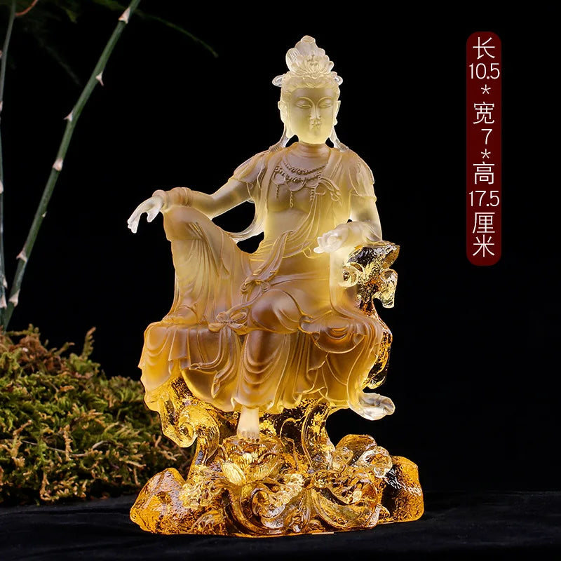 Coloured glaze China South Sea Avalokitesvara Bodhisattva Avalokitesvara statue home worship ornament