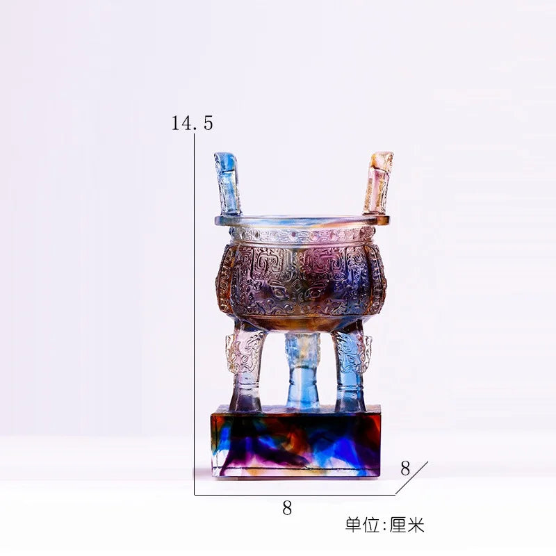 Coloured glaze Ding ancient cooking vessel The heavy weapon of the country is the symbol of the regime