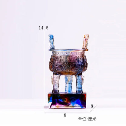 Coloured glaze Ding ancient cooking vessel The heavy weapon of the country is the symbol of the regime