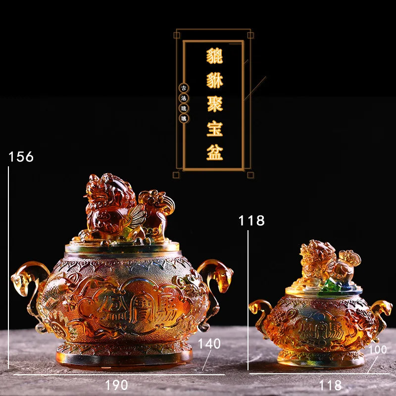 Coloured glaze Eight auspicious brave troops treasure bowl gift home decoration