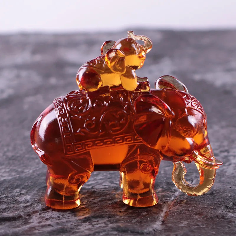 Coloured glaze Elephant blessing elephant ornament Home Decorations Chinese crafts