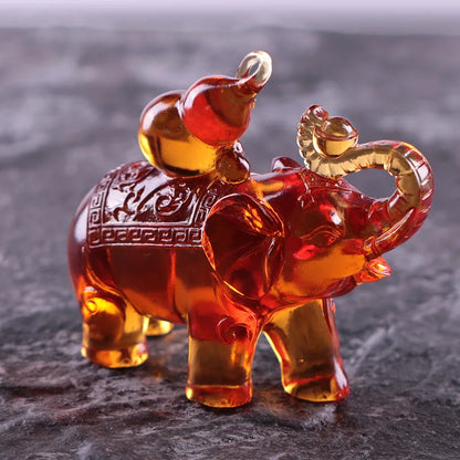 Coloured glaze Elephant blessing elephant ornament Home Decorations Chinese crafts