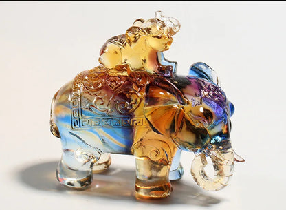 Coloured glaze Elephant blessing elephant ornament Home Decorations Chinese crafts