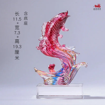 Coloured glaze Fish Crafts rich and rich ornament Creative Gifts decoration