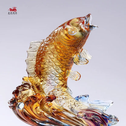 Coloured glaze Fish Crafts rich and rich ornament Creative Gifts decoration