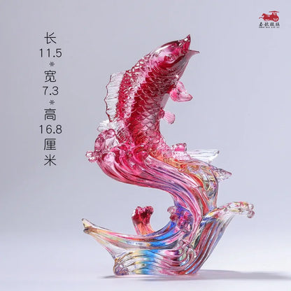 Coloured glaze Fish Crafts rich and rich ornament Creative Gifts decoration