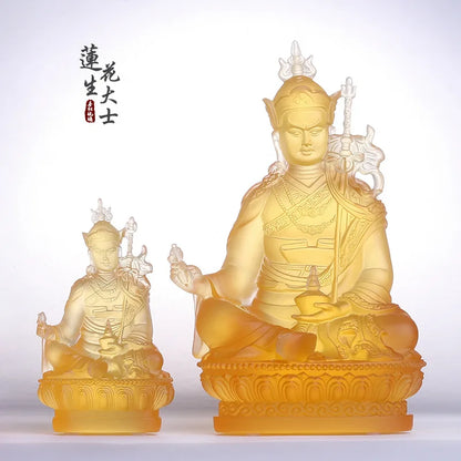Coloured glaze Lotus born maharishi Buddha statue Ornaments Home Tibetan lotus bodhisattva