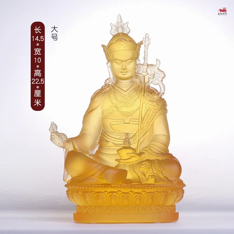 Coloured glaze Lotus born maharishi Buddha statue Ornaments Home Tibetan lotus bodhisattva