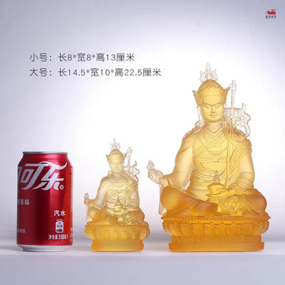 Coloured glaze Lotus born maharishi Buddha statue Ornaments Home Tibetan lotus bodhisattva