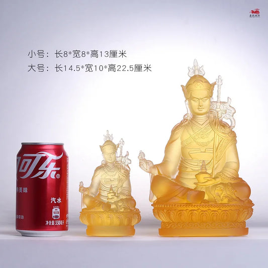 Coloured glaze Lotus born maharishi Buddha statue Ornaments Home Tibetan lotus bodhisattva