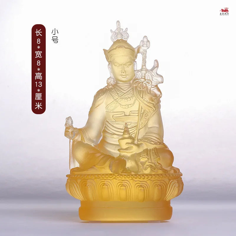 Coloured glaze Lotus born maharishi Buddha statue Ornaments Home Tibetan lotus bodhisattva