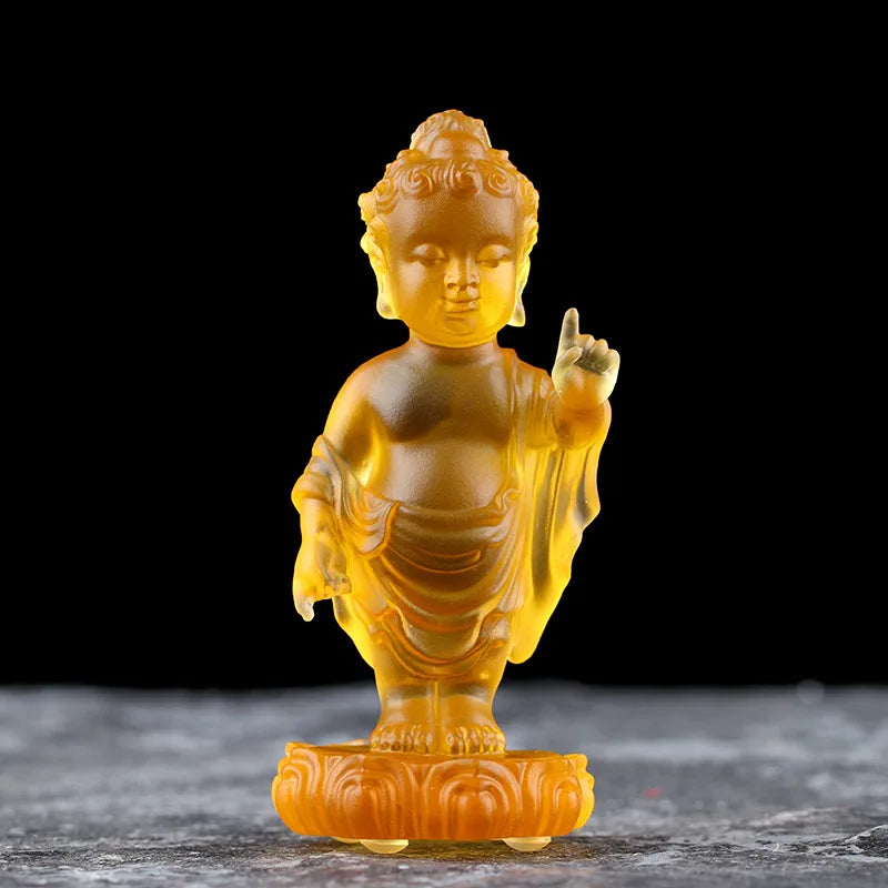 Coloured glaze Prince Buddha Ornament Bhagavate Sakyamuni worship baby buddha Buddha baby face