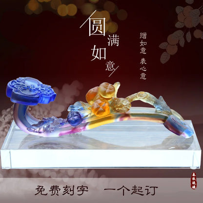 Coloured glaze Ruyi Ornament Satisfied gift crafts home decoration
