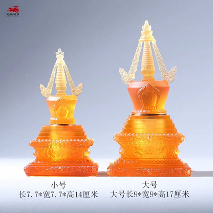 Coloured glaze Stupa Buddhist utensils treasure chest Tantric Buddhist pagoda print ornament supplies Dharani Tower Ashoka Tower