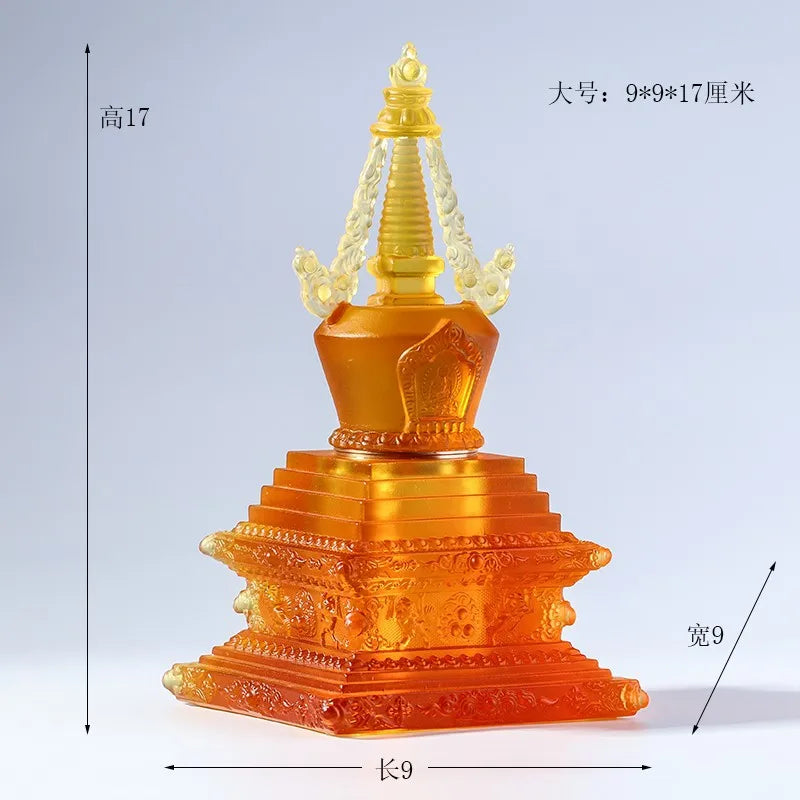 Coloured glaze Stupa Buddhist utensils treasure chest Tantric Buddhist pagoda print ornament supplies Dharani Tower Ashoka Tower