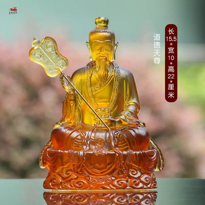 Coloured glaze Three Pristine Ones Taoism  Primeval Lord of Heaven Heavenly Lord of Numinous Treasure  Heavenly Lord Dao Virtue