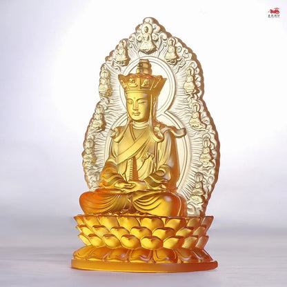 Coloured glaze Tower Five Buddha Crown Dizang Bodhisattva Decoration Buddha statue Home Furnishing Ksitigarbha Bodhisattva