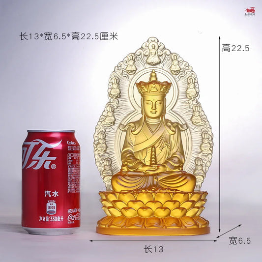 Coloured glaze Tower Five Buddha Crown Dizang Bodhisattva Decoration Buddha statue Home Furnishing Ksitigarbha Bodhisattva