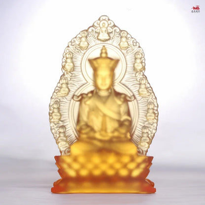 Coloured glaze Tower Five Buddha Crown Dizang Bodhisattva Decoration Buddha statue Home Furnishing Ksitigarbha Bodhisattva