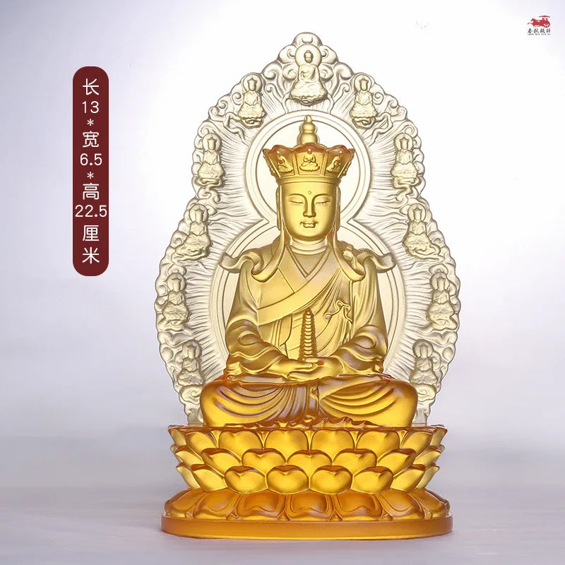 Coloured glaze Tower Five Buddha Crown Dizang Bodhisattva Decoration Buddha statue Home Furnishing Ksitigarbha Bodhisattva