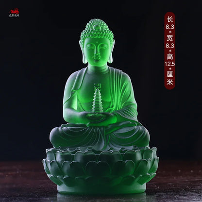 Coloured glaze Tuota Medicine Buddha Exotoric Buddhism Pharmacist Tathagata Seven Buddha Ornament crafts