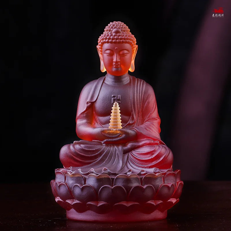 Coloured glaze Tuota Medicine Buddha Exotoric Buddhism Pharmacist Tathagata Seven Buddha Ornament crafts