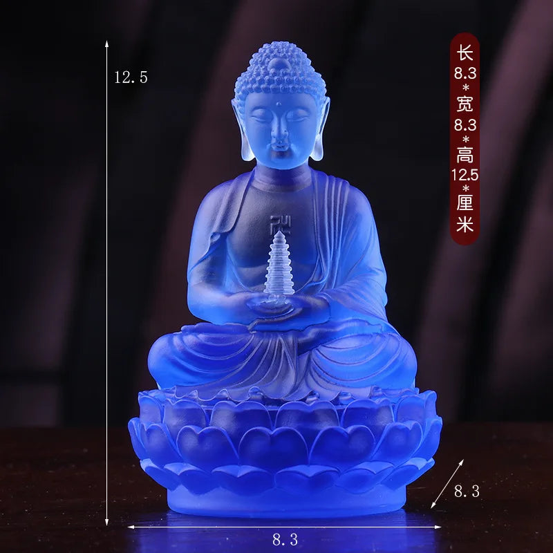 Coloured glaze Tuota Medicine Buddha Exotoric Buddhism Pharmacist Tathagata Seven Buddha Ornament crafts