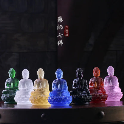 Coloured glaze Tuota Medicine Buddha Exotoric Buddhism Pharmacist Tathagata Seven Buddha Ornament crafts