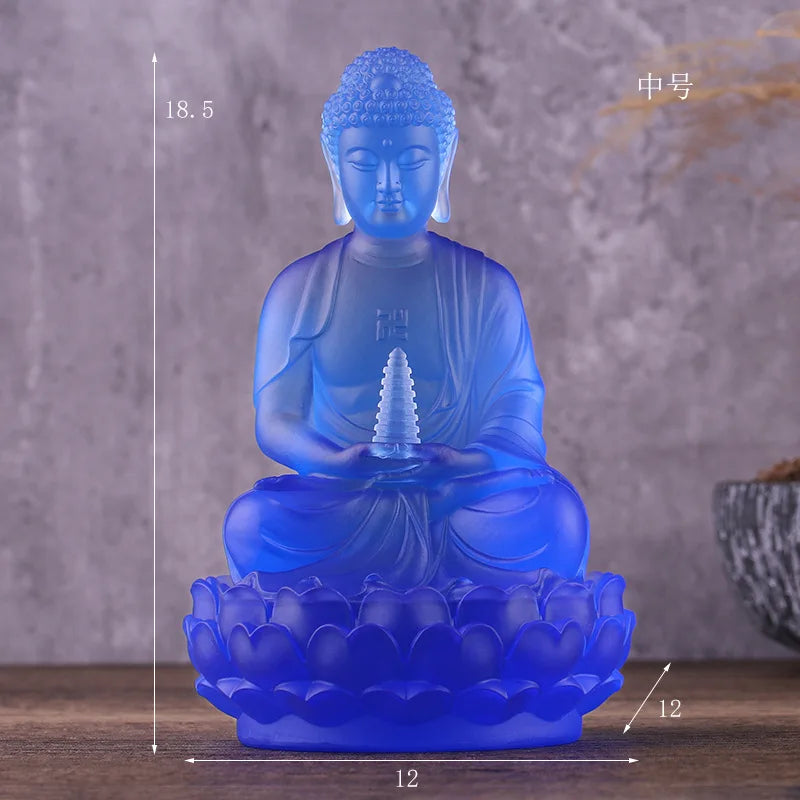 Coloured glaze Tuota Medicine Buddha Exotoric Buddhism Pharmacist Tathagata Seven Buddha Ornament crafts
