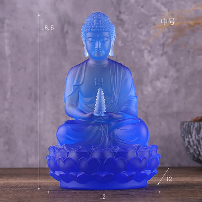 Coloured glaze Tuota Medicine Buddha Exotoric Buddhism Pharmacist Tathagata Seven Buddha Ornament crafts