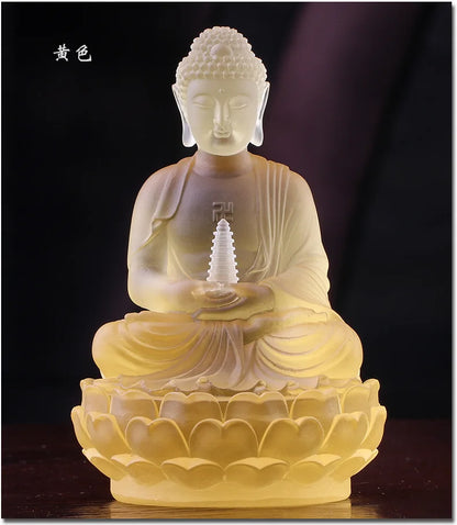 Coloured glaze Tuota Medicine Buddha Exotoric Buddhism Pharmacist Tathagata Seven Buddha Ornament crafts