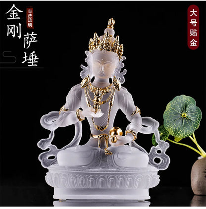 Coloured glaze Vajrasattva Buddha Statue Buddhist statues of gilded deities Tibetan buddhist home decoration