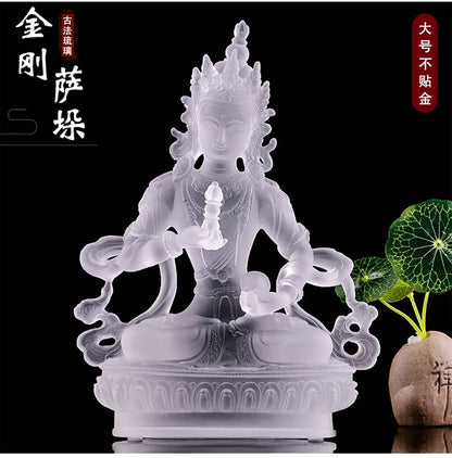 Coloured glaze Vajrasattva Buddha Statue Buddhist statues of gilded deities Tibetan buddhist home decoration
