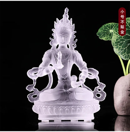 Coloured glaze Vajrasattva Buddha Statue Buddhist statues of gilded deities Tibetan buddhist home decoration