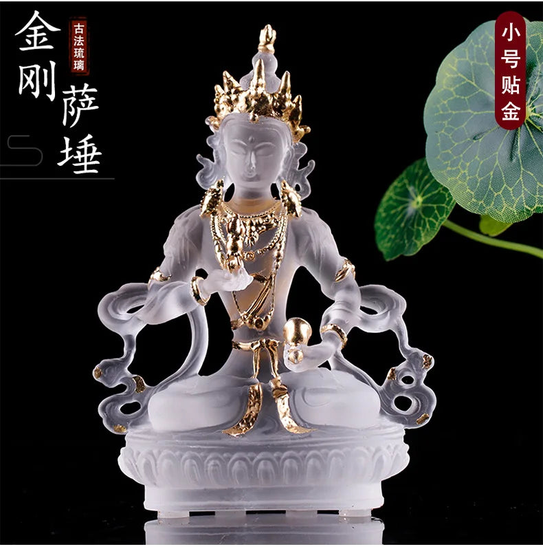 Coloured glaze Vajrasattva Buddha Statue Buddhist statues of gilded deities Tibetan buddhist home decoration