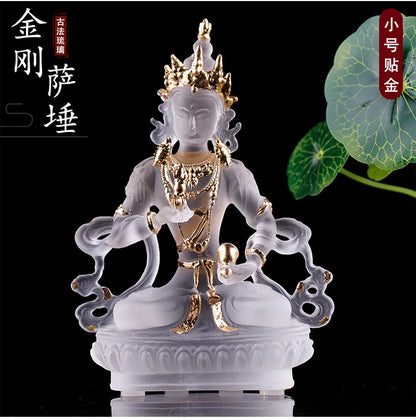 Coloured glaze Vajrasattva Buddha Statue Buddhist statues of gilded deities Tibetan buddhist home decoration